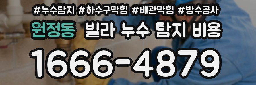 원정동 빌라 누수 탐지 비용