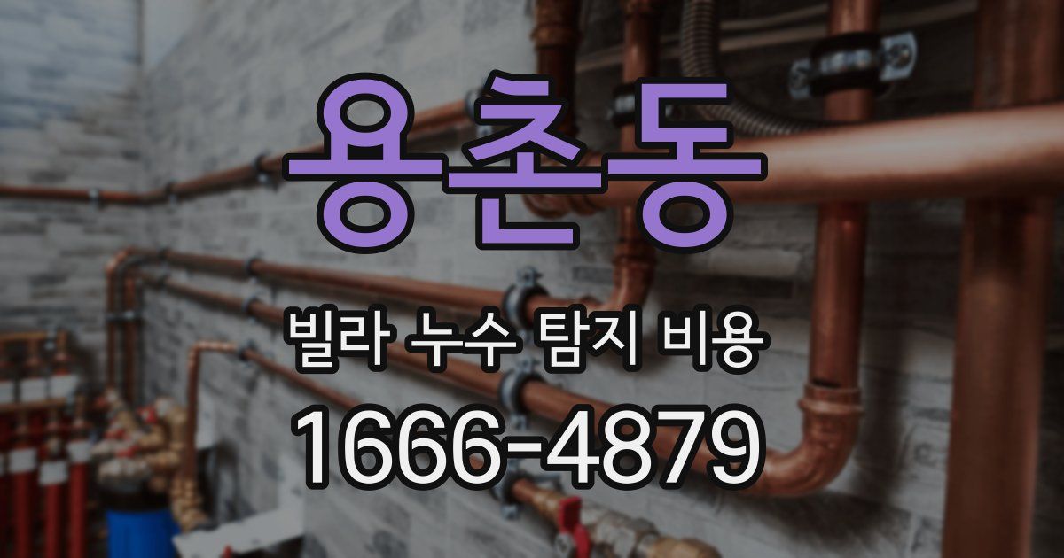 용촌동 빌라 누수 탐지 비용