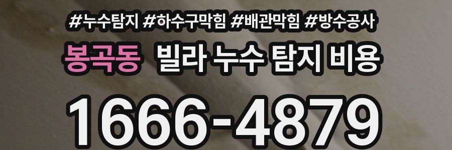 봉곡동 빌라 누수 탐지 비용