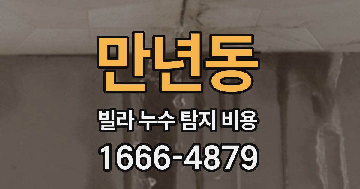 만년동 빌라 누수 탐지 비용