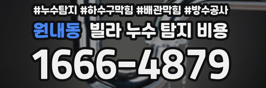 원내동 빌라 누수 탐지 비용