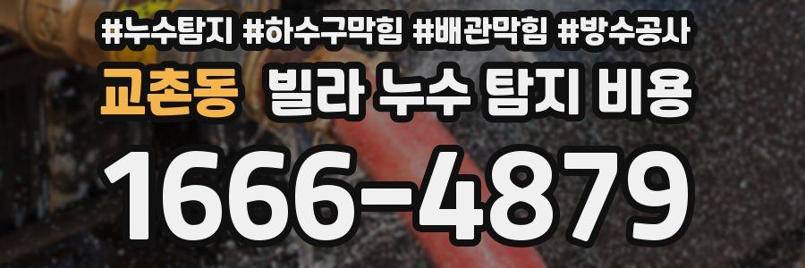 교촌동 빌라 누수 탐지 비용