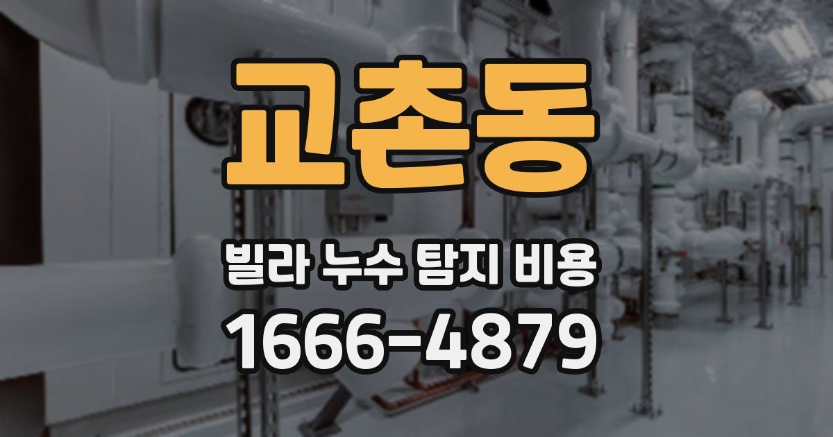 교촌동 빌라 누수 탐지 비용