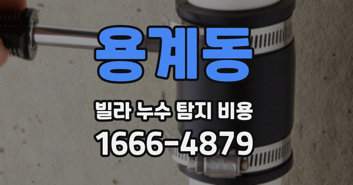 용계동 빌라 누수 탐지 비용