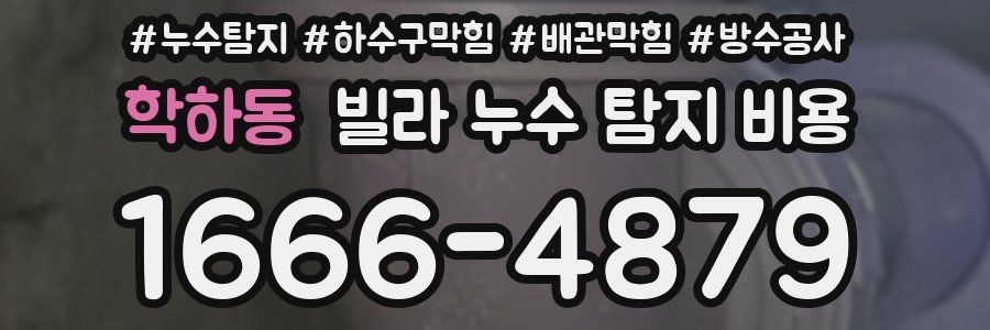학하동 빌라 누수 탐지 비용