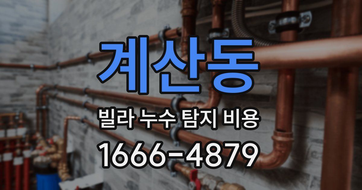 계산동 빌라 누수 탐지 비용