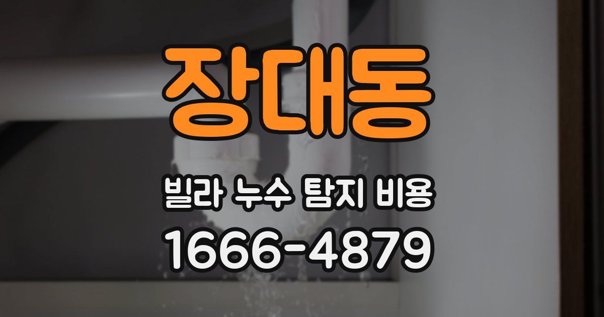 장대동 빌라 누수 탐지 비용