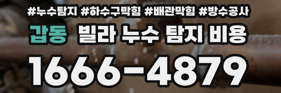 갑동 빌라 누수 탐지 비용