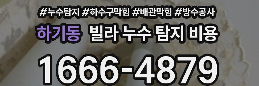 하기동 빌라 누수 탐지 비용