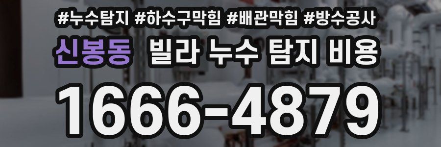 신봉동 빌라 누수 탐지 비용