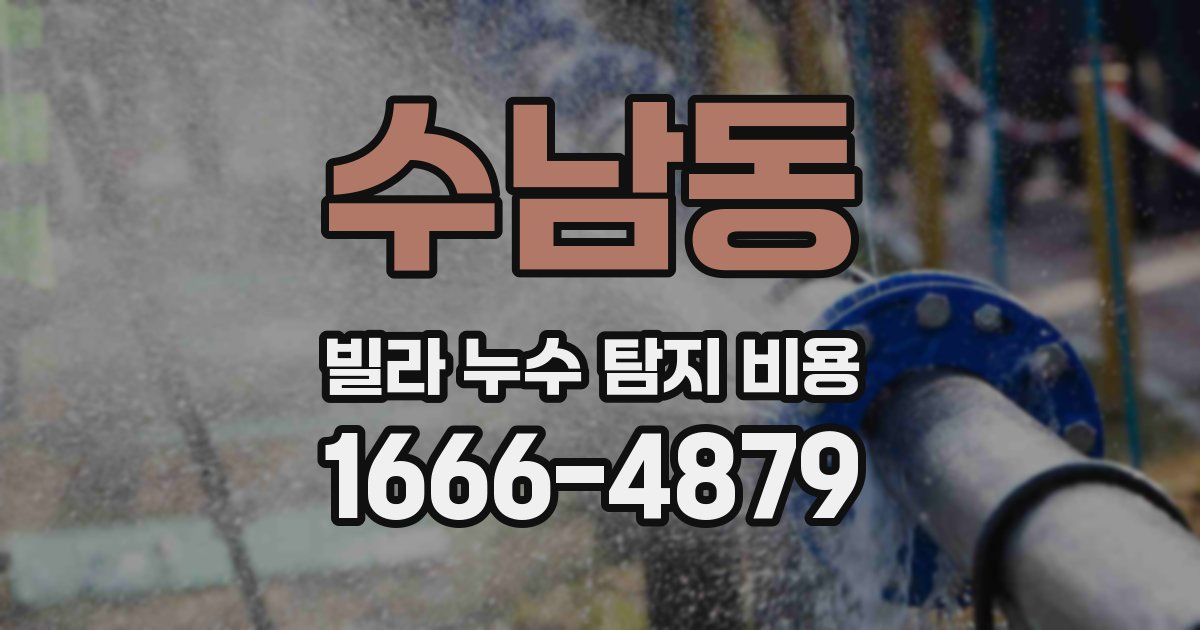 수남동 빌라 누수 탐지 비용