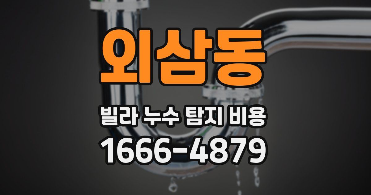 외삼동 빌라 누수 탐지 비용