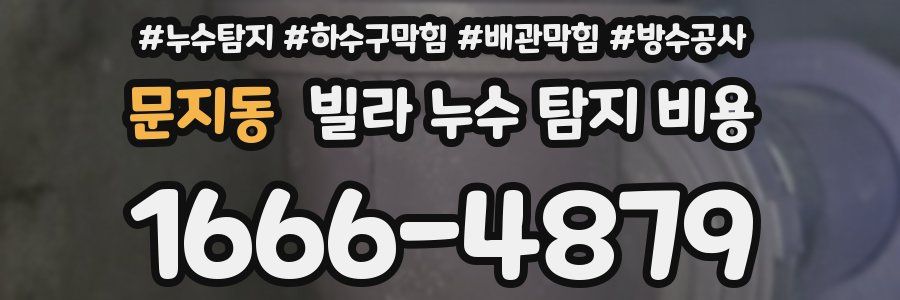 문지동 빌라 누수 탐지 비용