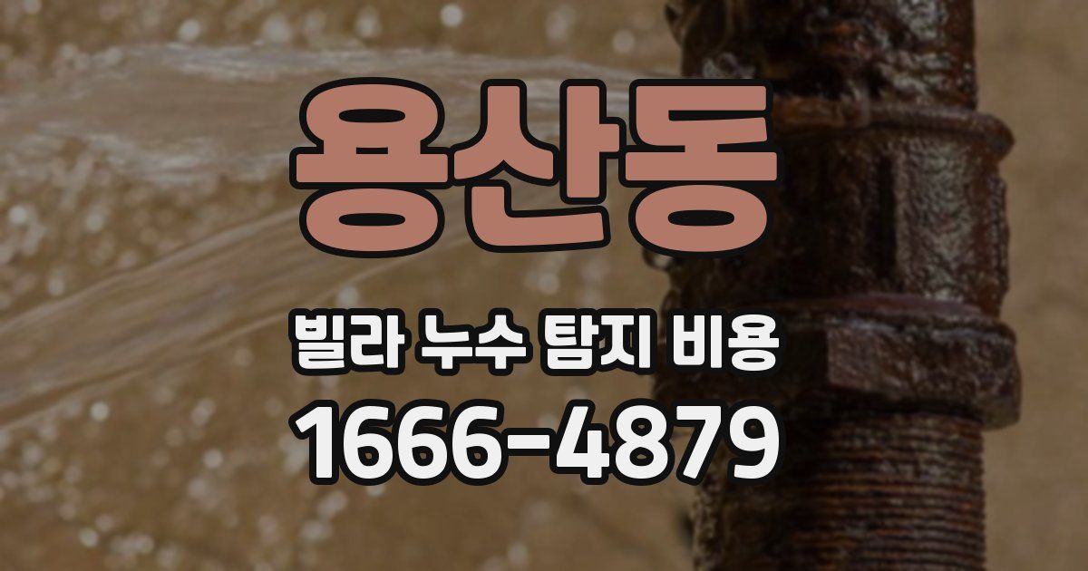 용산동 빌라 누수 탐지 비용