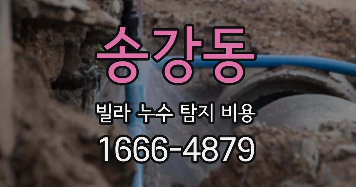 송강동 빌라 누수 탐지 비용