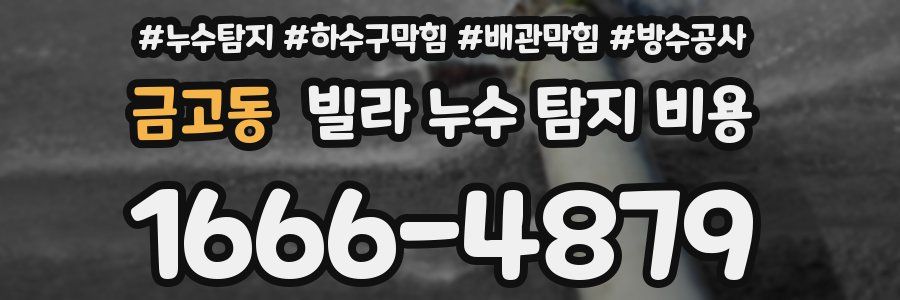 금고동 빌라 누수 탐지 비용