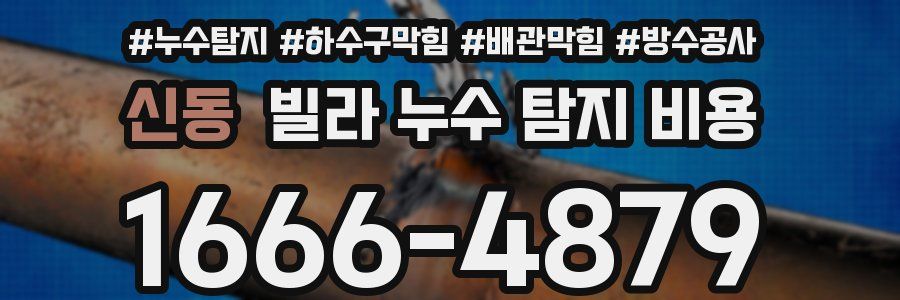 신동 빌라 누수 탐지 비용