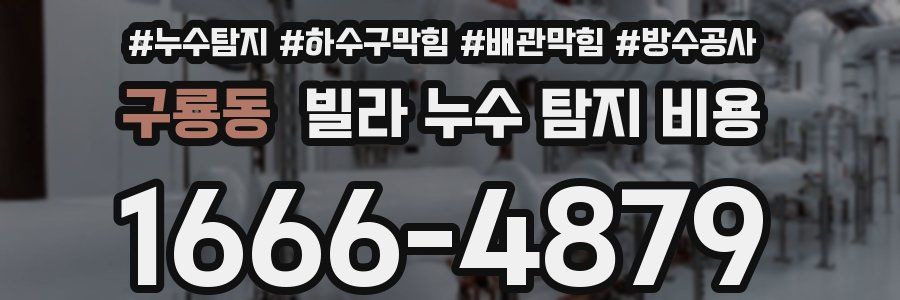 구룡동 빌라 누수 탐지 비용