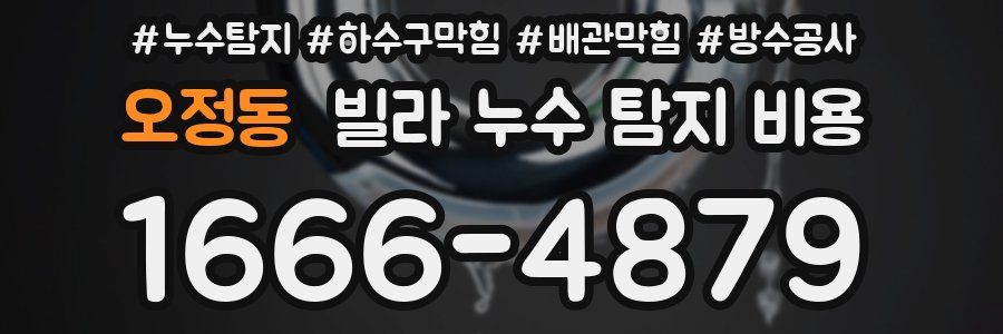 오정동 빌라 누수 탐지 비용