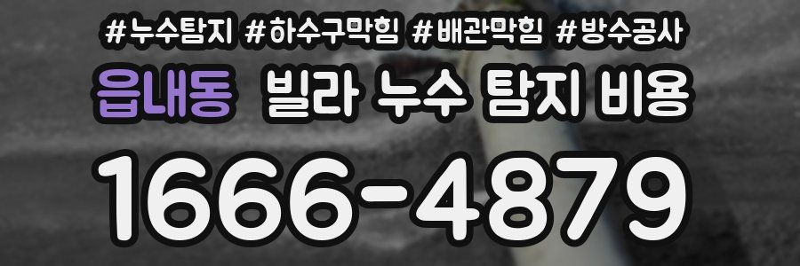 읍내동 빌라 누수 탐지 비용