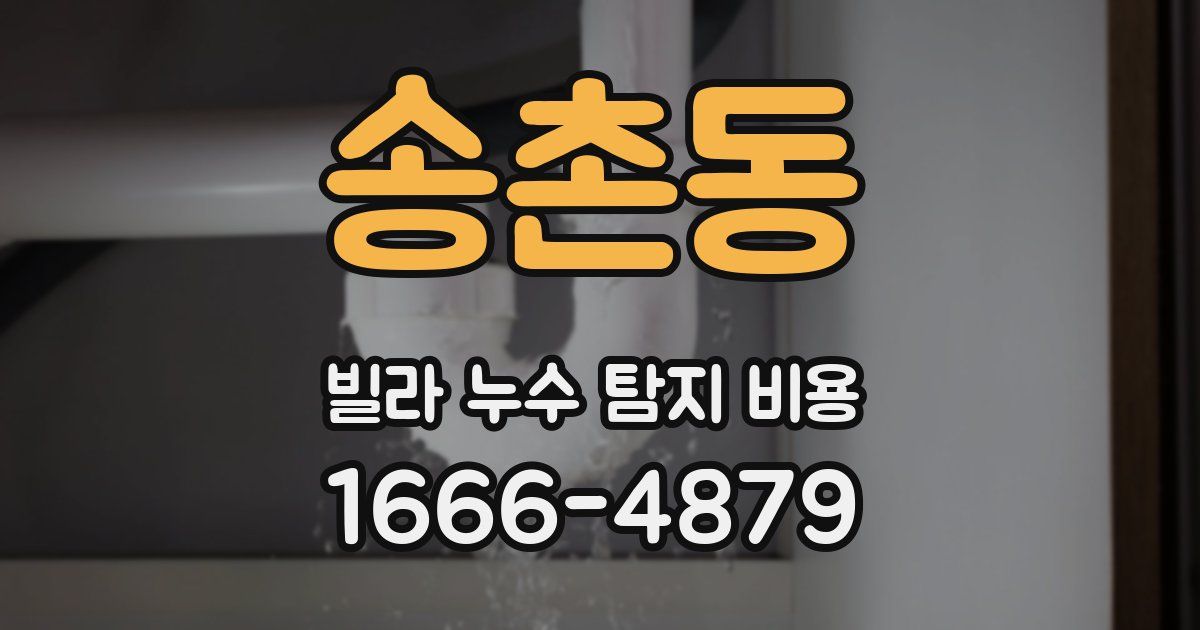송촌동 빌라 누수 탐지 비용