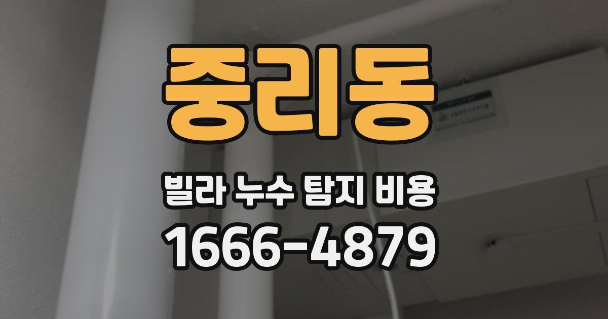 중리동 빌라 누수 탐지 비용