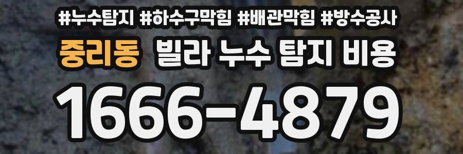 중리동 빌라 누수 탐지 비용