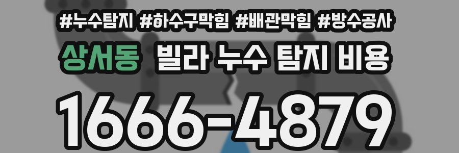 상서동 빌라 누수 탐지 비용