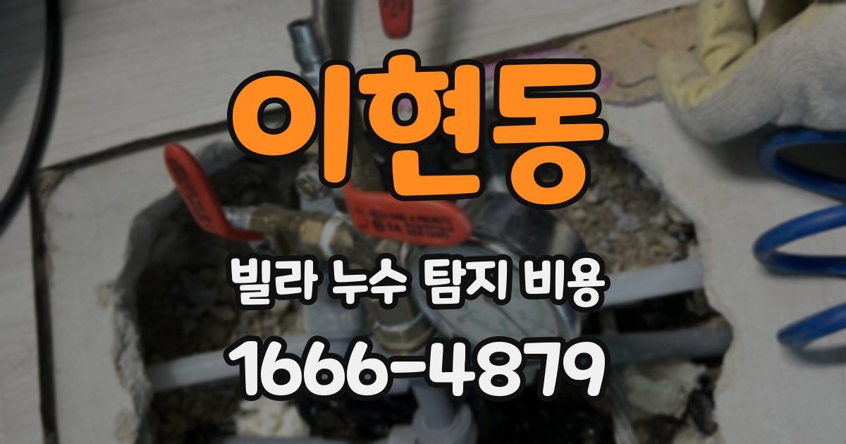 이현동 빌라 누수 탐지 비용