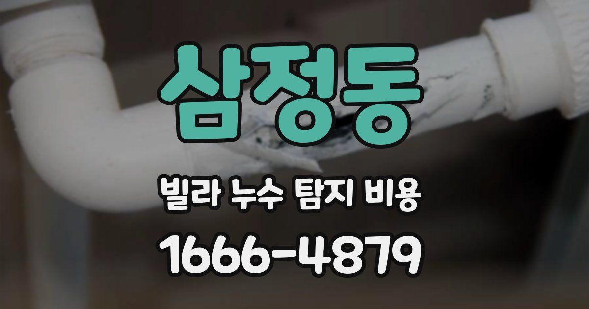 삼정동 빌라 누수 탐지 비용