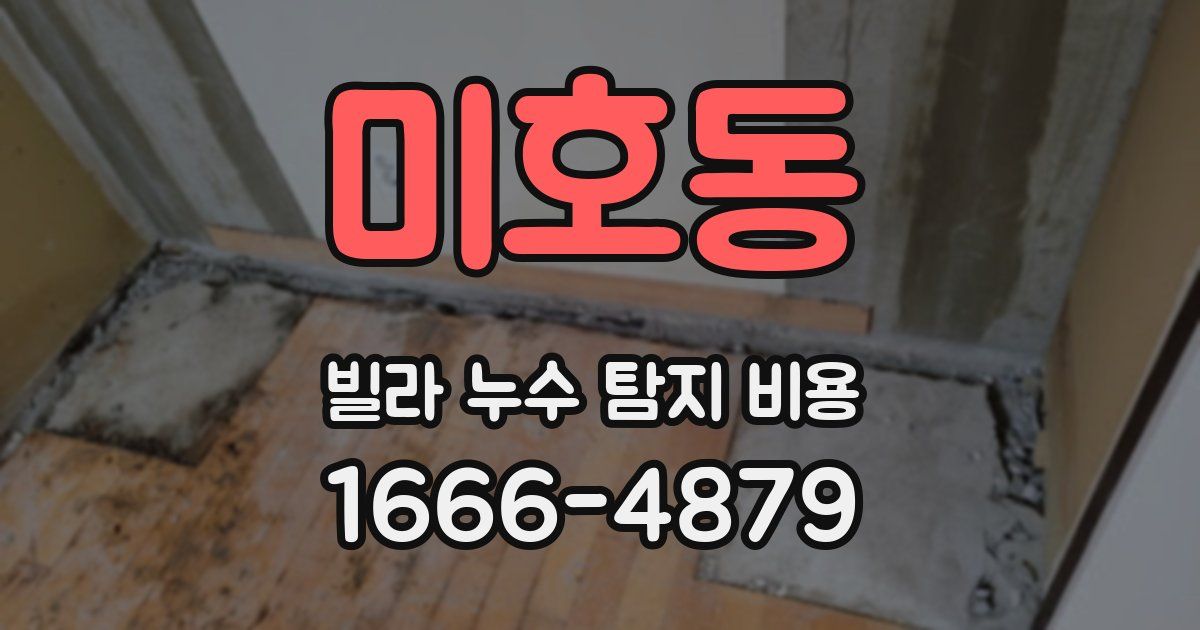 미호동 빌라 누수 탐지 비용