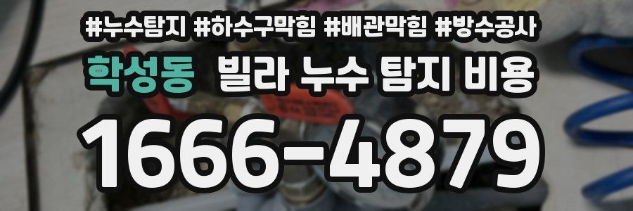 학성동 빌라 누수 탐지 비용
