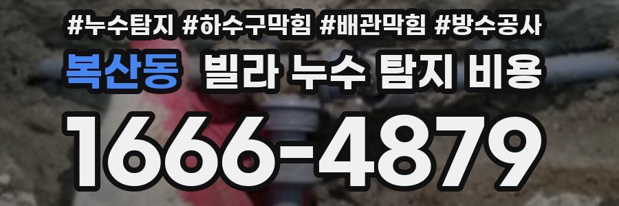 복산동 빌라 누수 탐지 비용