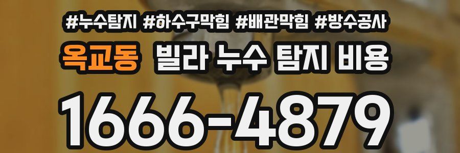 옥교동 빌라 누수 탐지 비용