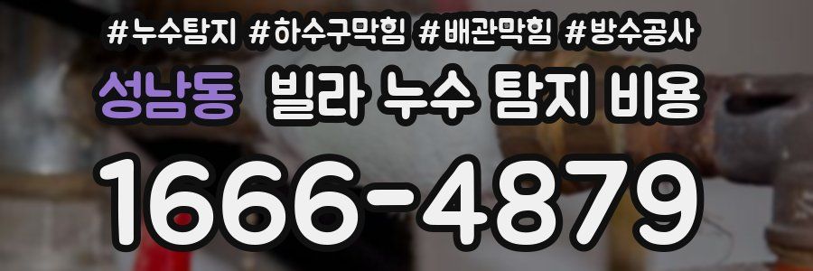 성남동 빌라 누수 탐지 비용