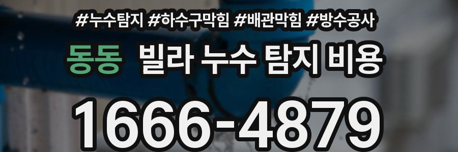 동동 빌라 누수 탐지 비용