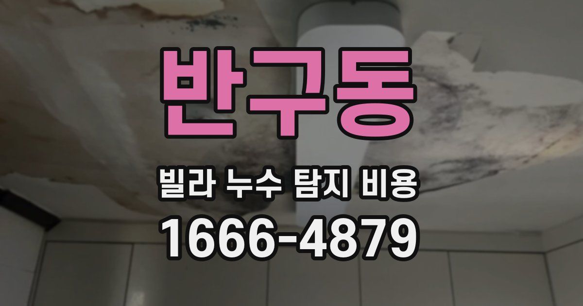 반구동 빌라 누수 탐지 비용
