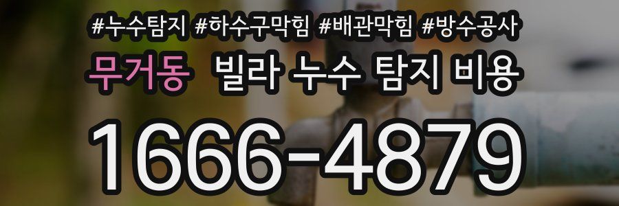 무거동 빌라 누수 탐지 비용