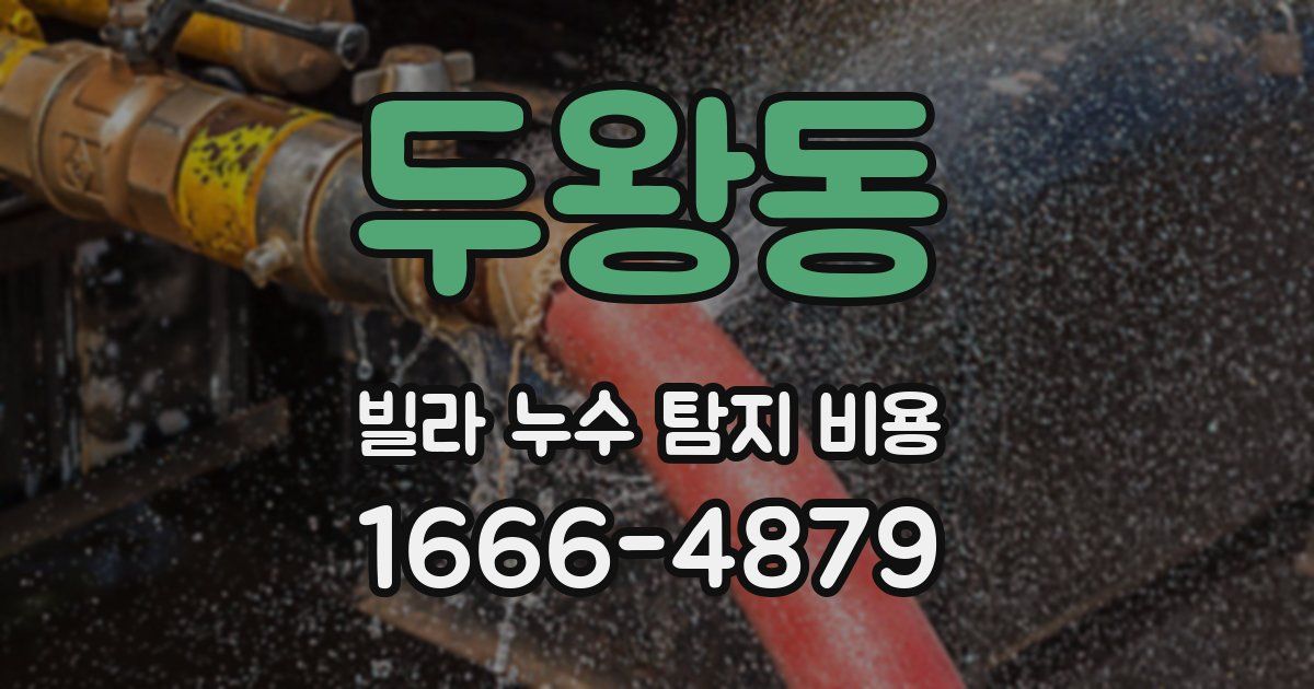 두왕동 빌라 누수 탐지 비용