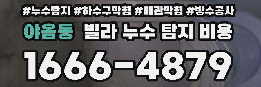 야음동 빌라 누수 탐지 비용