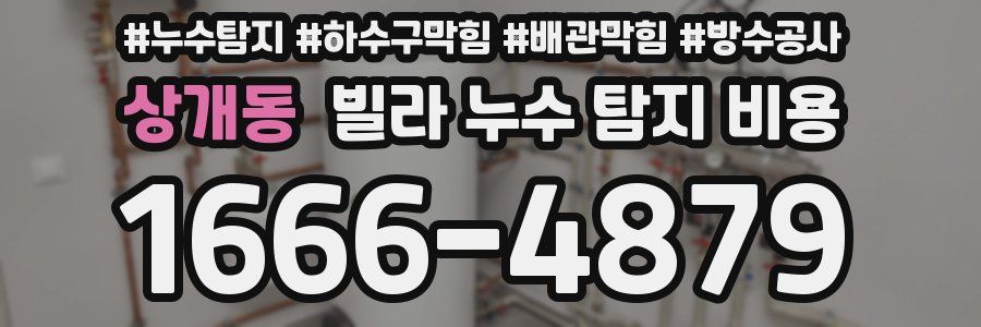 상개동 빌라 누수 탐지 비용
