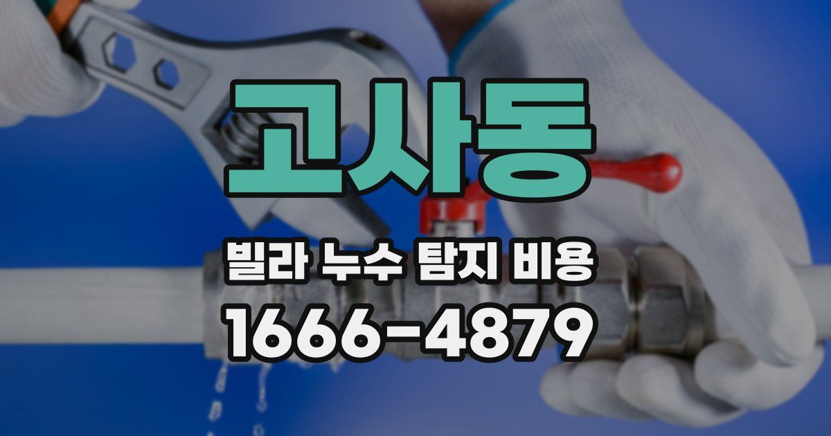 고사동 빌라 누수 탐지 비용