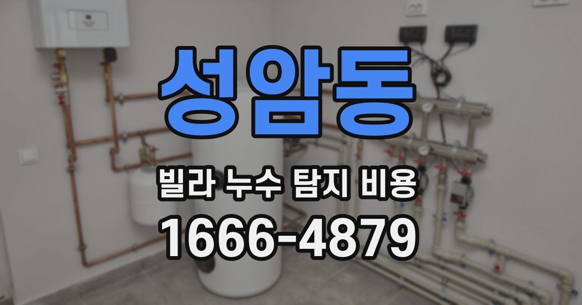 성암동 빌라 누수 탐지 비용
