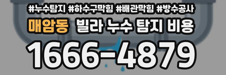 매암동 빌라 누수 탐지 비용