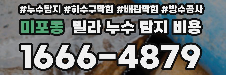 미포동 빌라 누수 탐지 비용