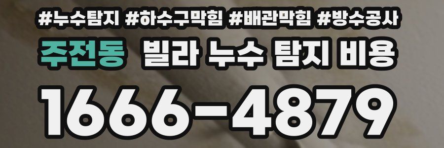 주전동 빌라 누수 탐지 비용