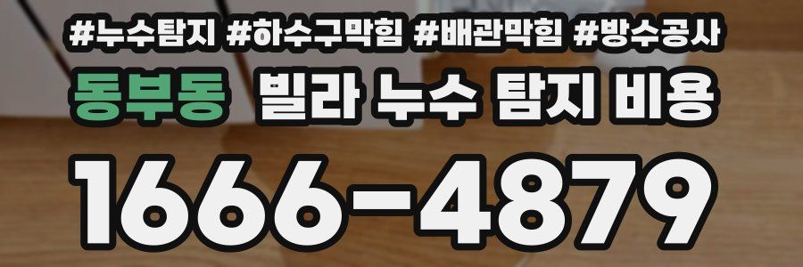 동부동 빌라 누수 탐지 비용