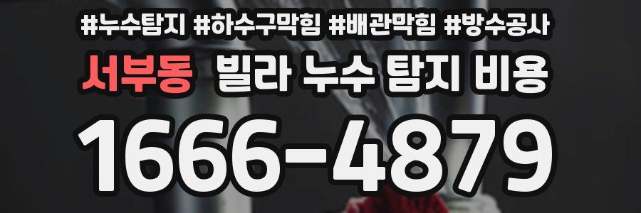 서부동 빌라 누수 탐지 비용