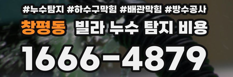창평동 빌라 누수 탐지 비용