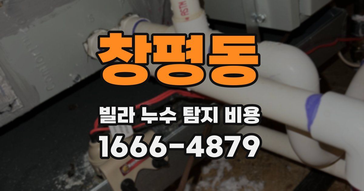 창평동 빌라 누수 탐지 비용